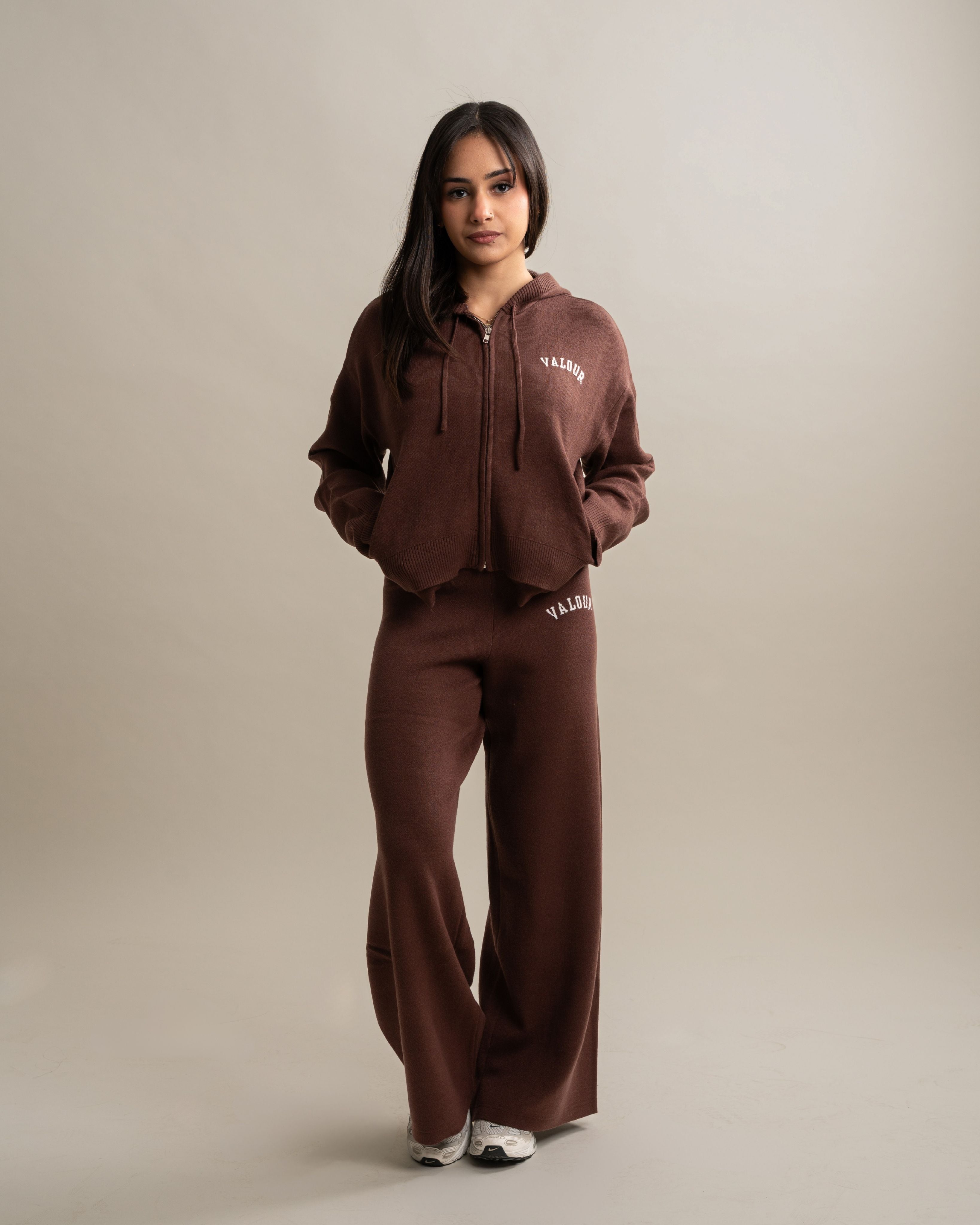 Serene Knit Zip Up Jacket - Cocoa