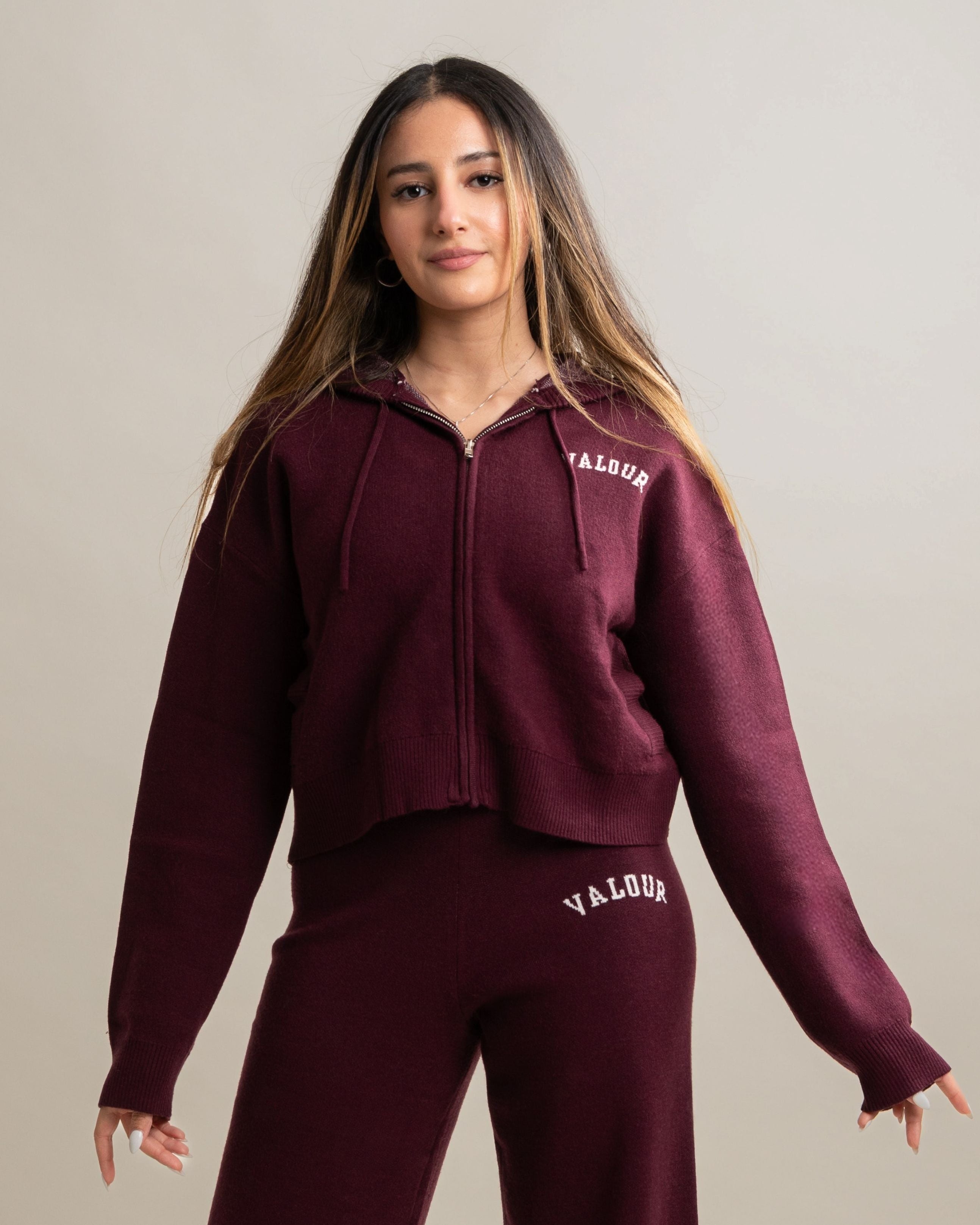 Serene Knit Zip Up Jacket - Fig