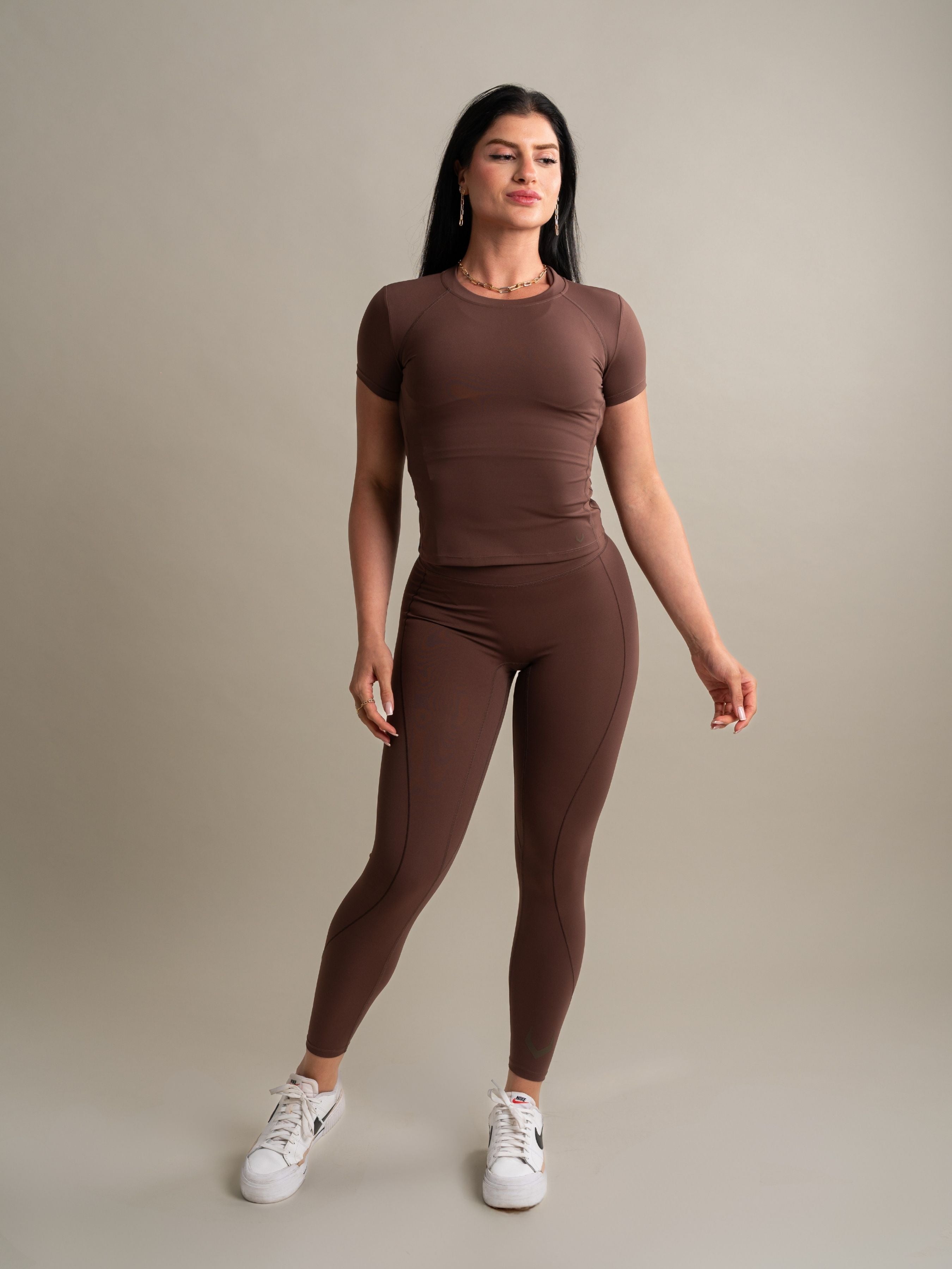 Sculpt Short Sleeve Top - Cocoa