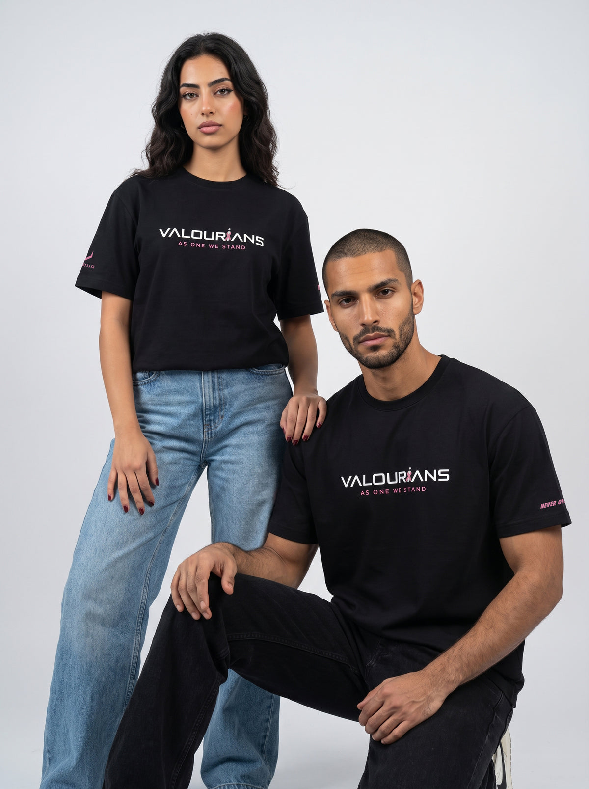 Valourians Think Pink Top - Black