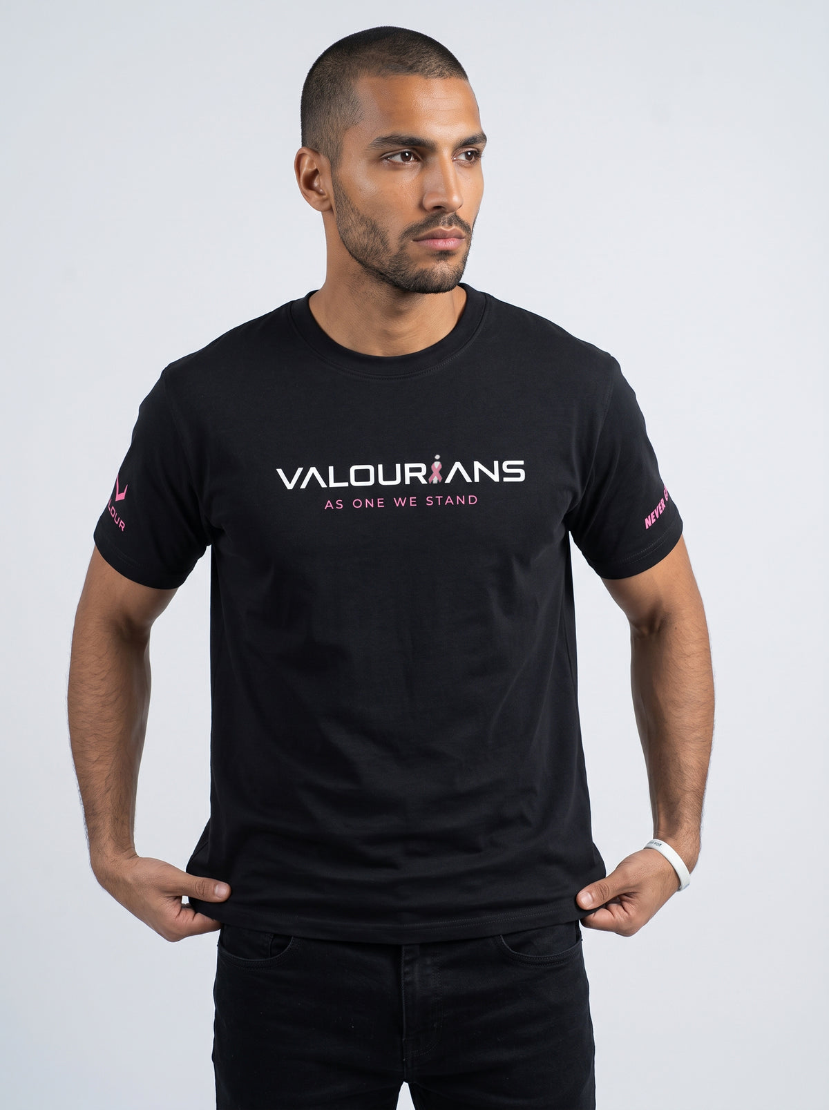 Valourians Think Pink Top - Black