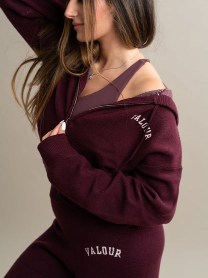 Serene Knit Zip Up Jacket - Fig