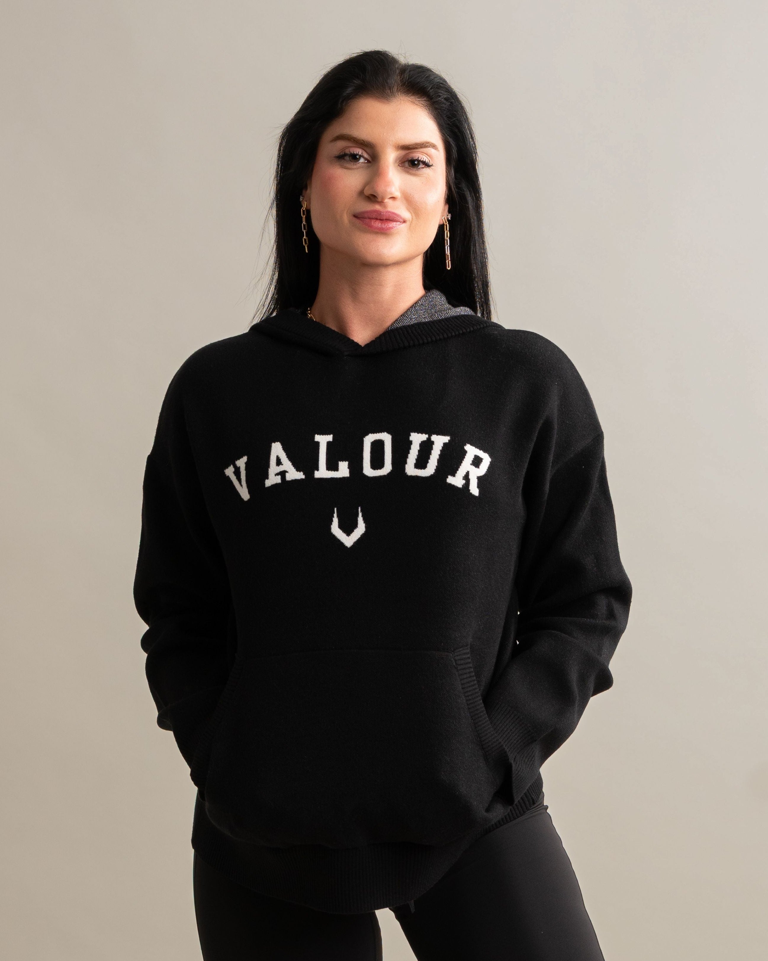 Serene Knit Hoodie - Noir