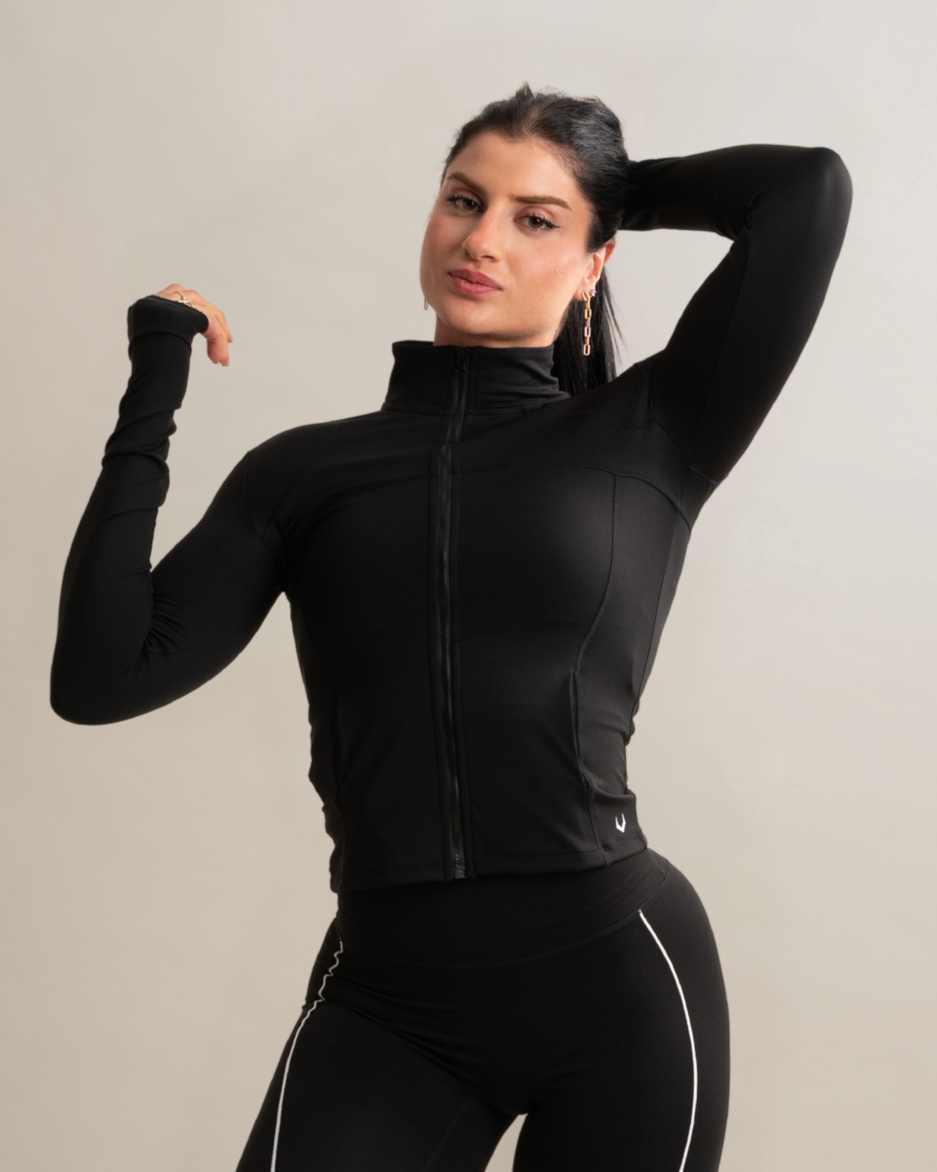 Sculpt Zip Up Jacket - Noir