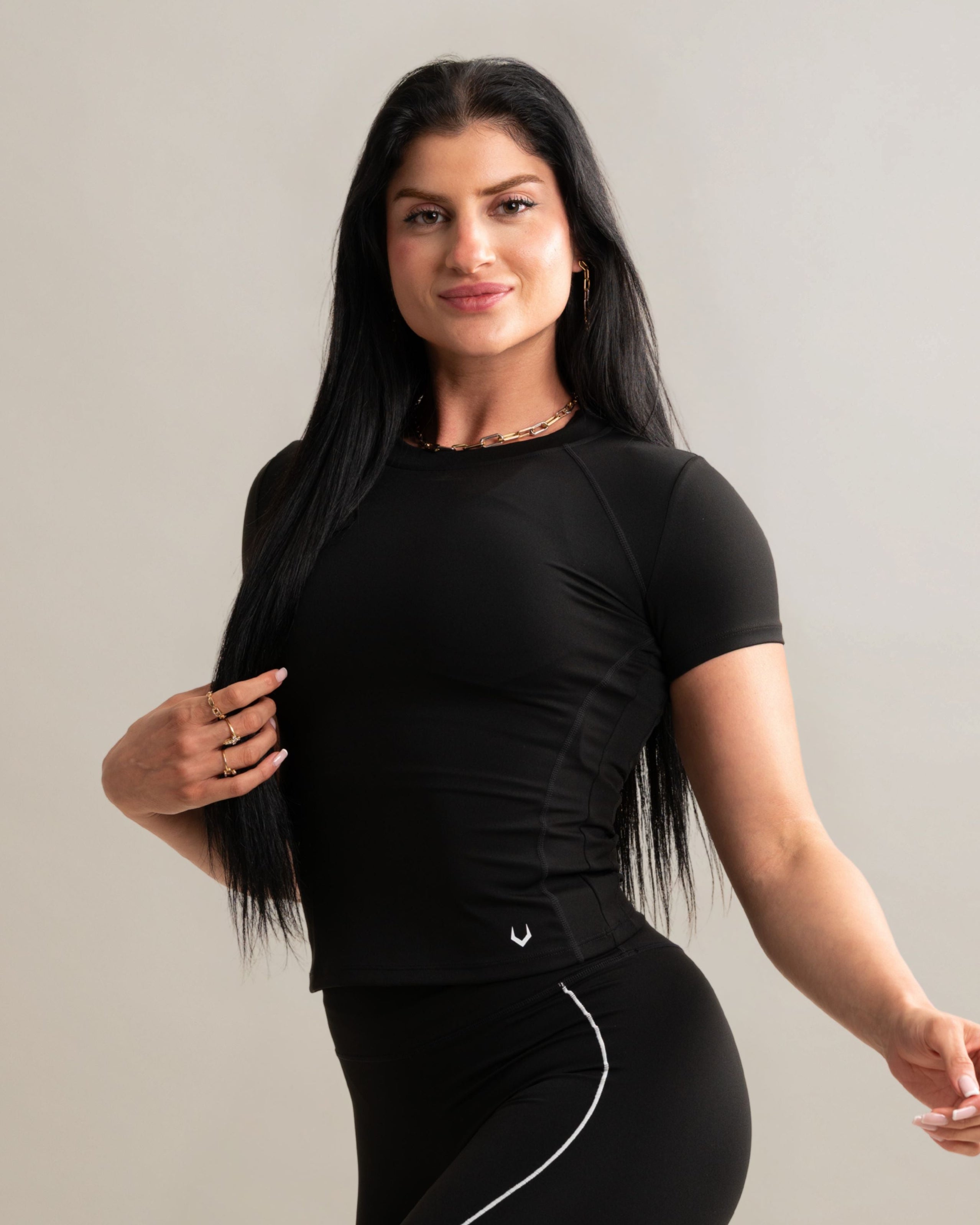 Sculpt Short Sleeve Top - Noir