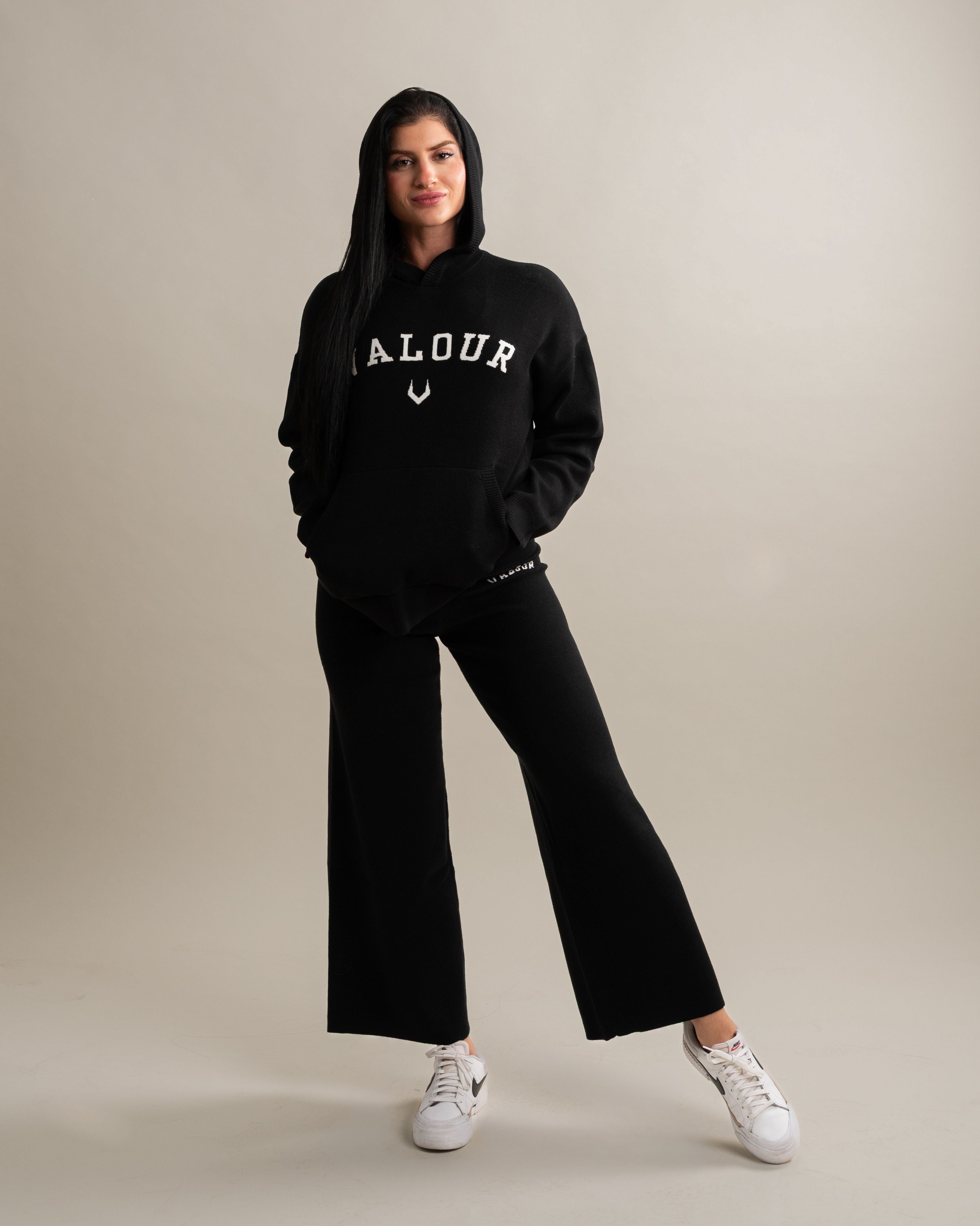 Serene Knit Hoodie - Noir