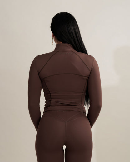 Sculpt Zip Up Jacket - Cocoa