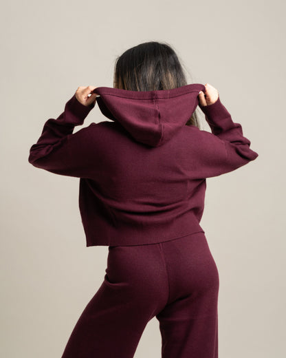 Serene Knit Zip Up Jacket - Fig