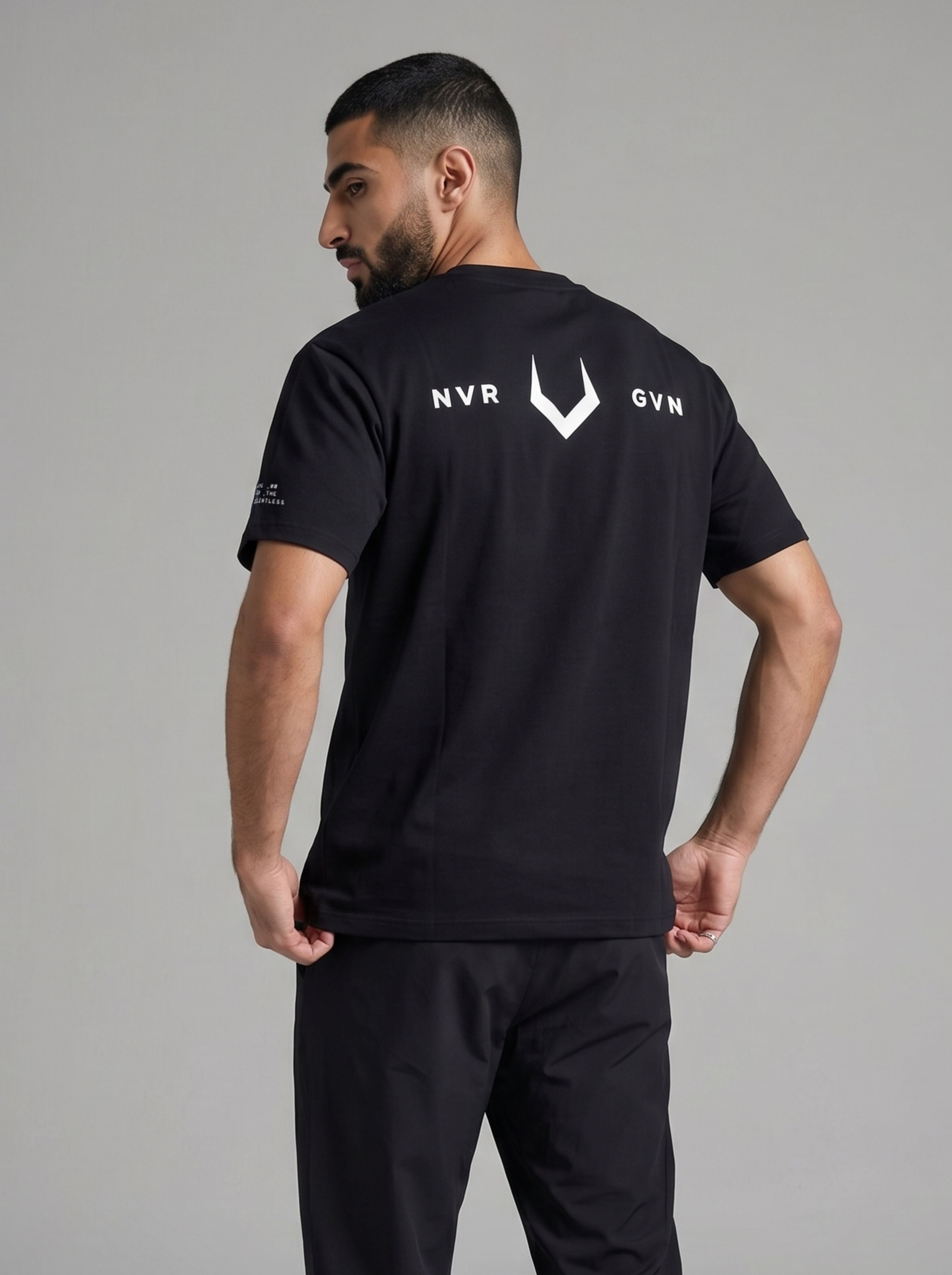 NVR GVN Round Neck T-Shirt - Black