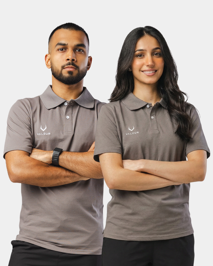 Prestige Polo Top - Grey