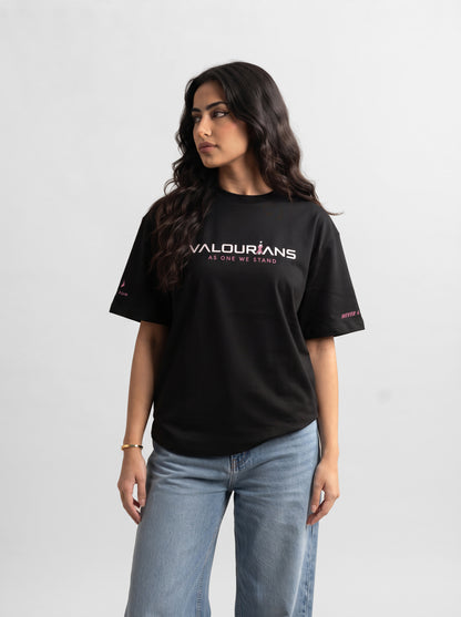 Valourians Think Pink Top - Black