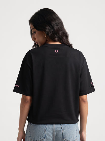 Valourians Think Pink Top - Black